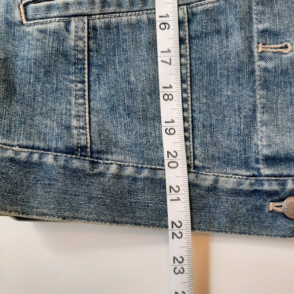 J. Jill Recrafted Floral Embroidered Medium Blue Denim Jacket XS - Picture 10 of 11